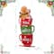 Glitzhome® 34.5" Wooden Christmas Gingerbread Man on Coffee Cup Porch Decor